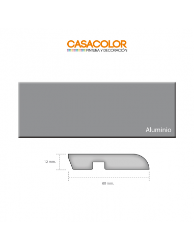 ZOCALO COMUN CASETO MF.018ALU ALUMINIO