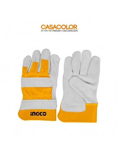 Guantes palma cuero, algodón d/10.5´´