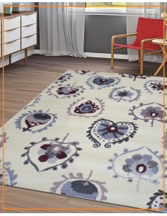 Alfombra Creambordeauxpink