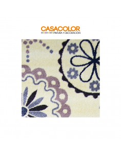 Alfombra cream/petrol/pink 2