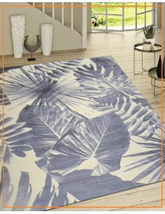 Alfombra azul con blanco...