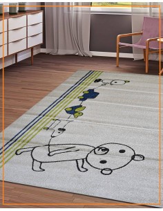 Alfombra ivory/green/blue